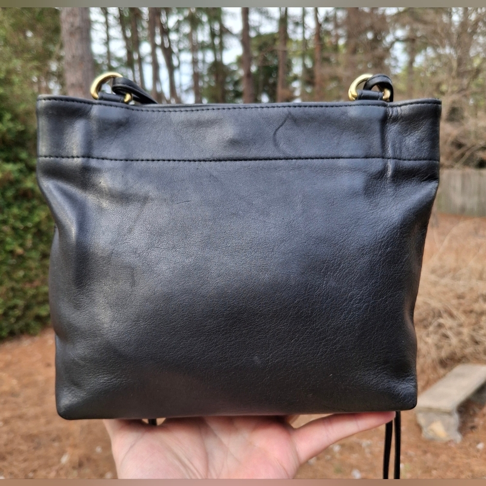 Rare Vintage Coach Black Glove Tanned Leather Dixion Mini Crossbody Bag #4124 - Picture 4 of 13